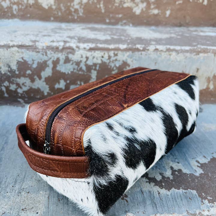Western Linens - Wholesale Toiletry Bag - Men's - Leather & Cowhide Kit Bag - Toiletry - shaving kit