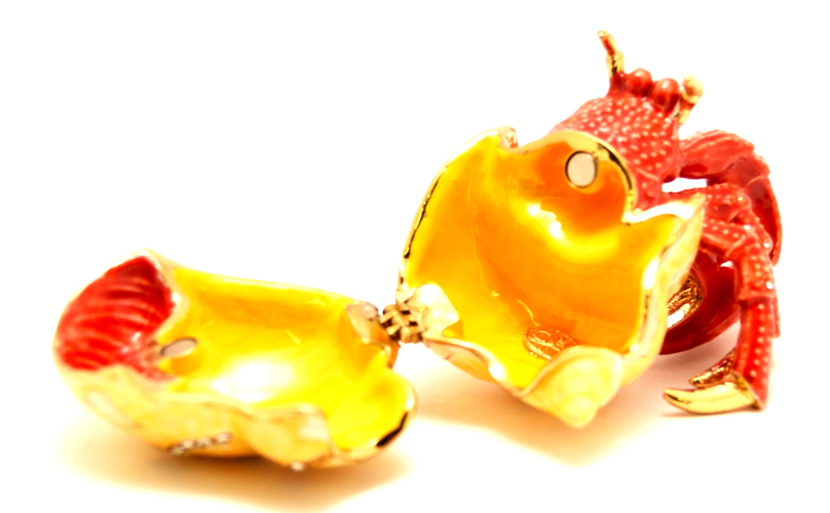 Ciel Collectables - Vendita all'ingrosso Portagioie/organizer per gioielli - Scatola portagioie a forma di granchio eremita. Realizzato a mano con smalto e cristalli Swarovski4