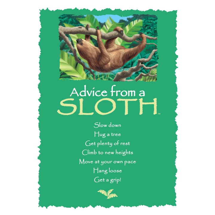 Advice from a Sloth Greeting Card - Blank for wholesale by Advice for Life by Your True Nature