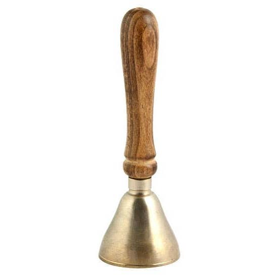 GREENROOTS USA LLC - Wholesale Meditation Supplies - Bronze Tibetan Bell With Wooden Handle - 6"H