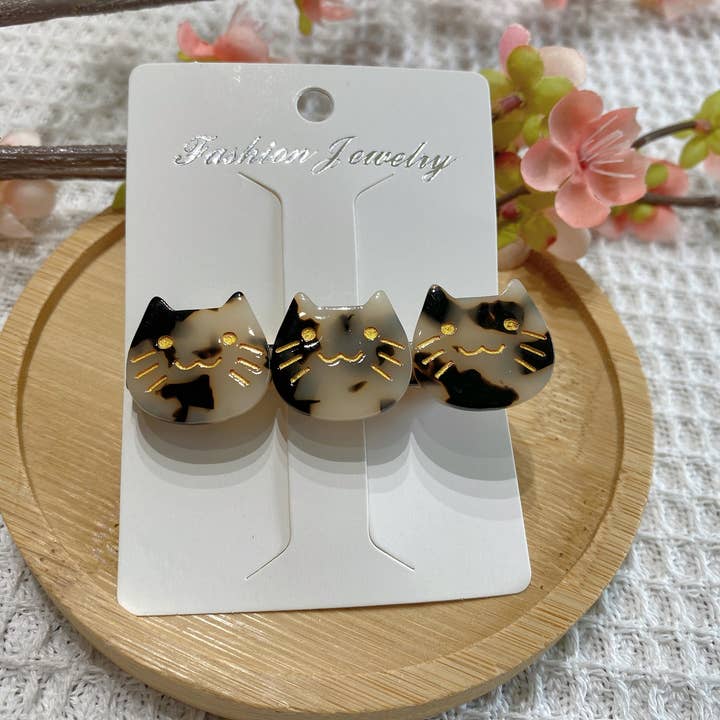 LadyJuneAccessories – wholesale Hair clip – Women’s – Cute Cat Hair clip Resin marble cat shaped hair clip, Gift2
