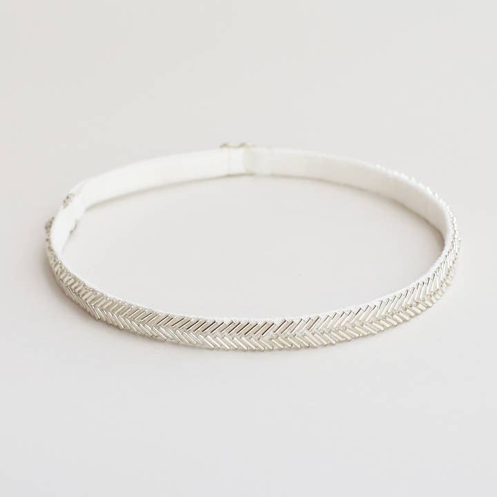 HERRINGBONE BRIDAL WEDDING GARTER for wholesale by Aimée&Co