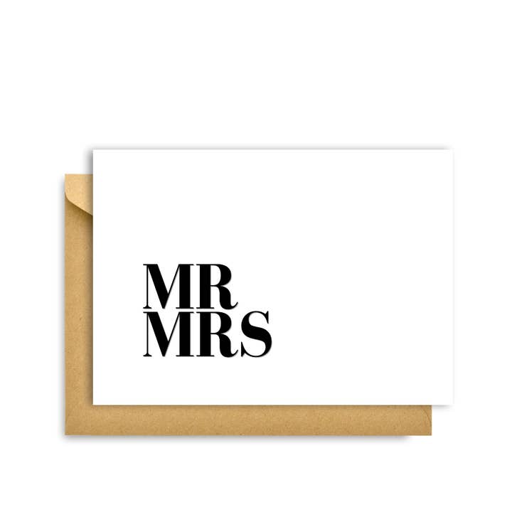 MR AND MRS FONT CARD for wholesale by My Hygge Shop