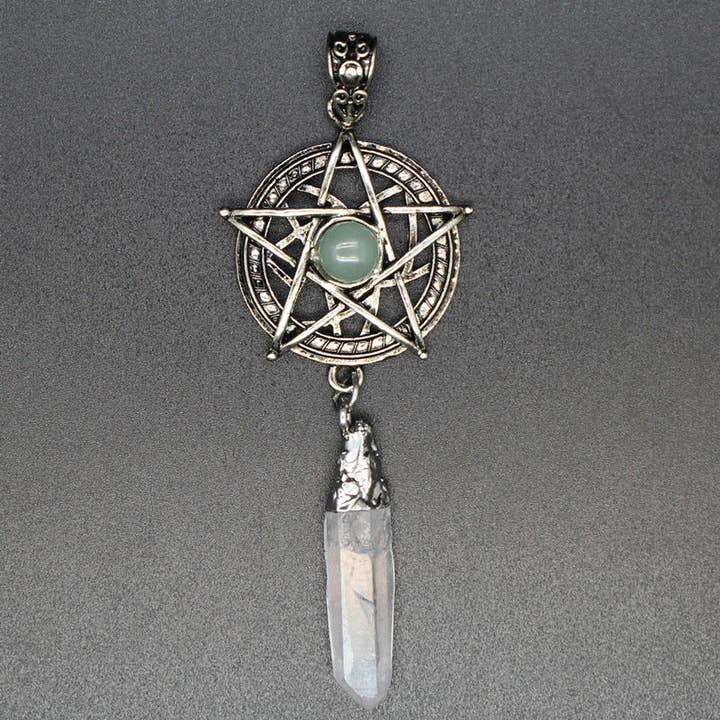 Mio Queena - Wholesale Spiritual Stone/Crystal - Stone & Crystal Pentagram Charm Pendant - CS