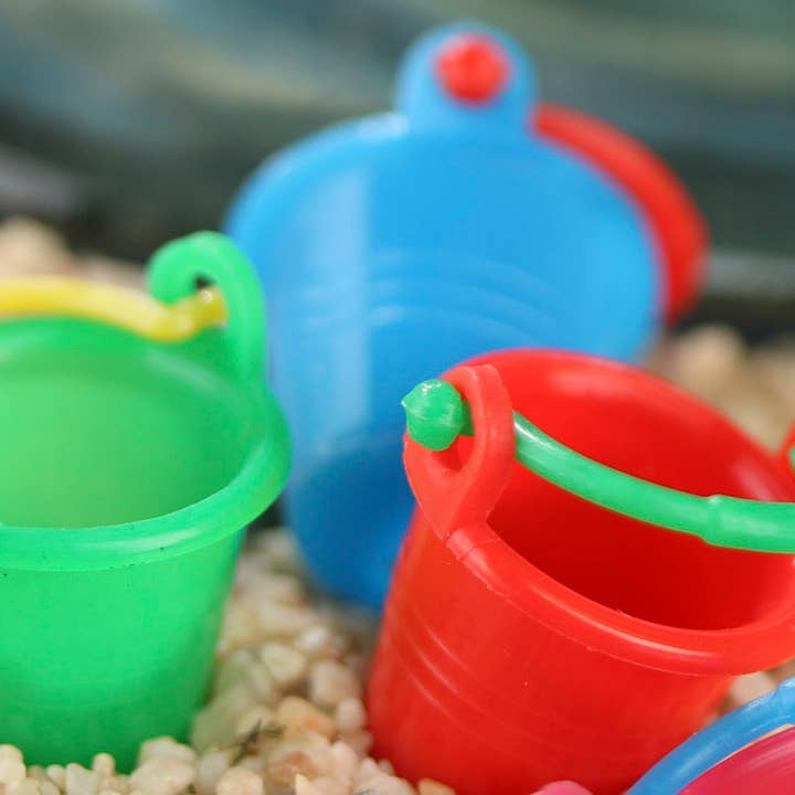 Factory Direct Craft - Wholesale Doll Accessory Kit - Kids - 1" x 3/4" Dia. Miniature Plastic Beach Pails - Mini Buckets3