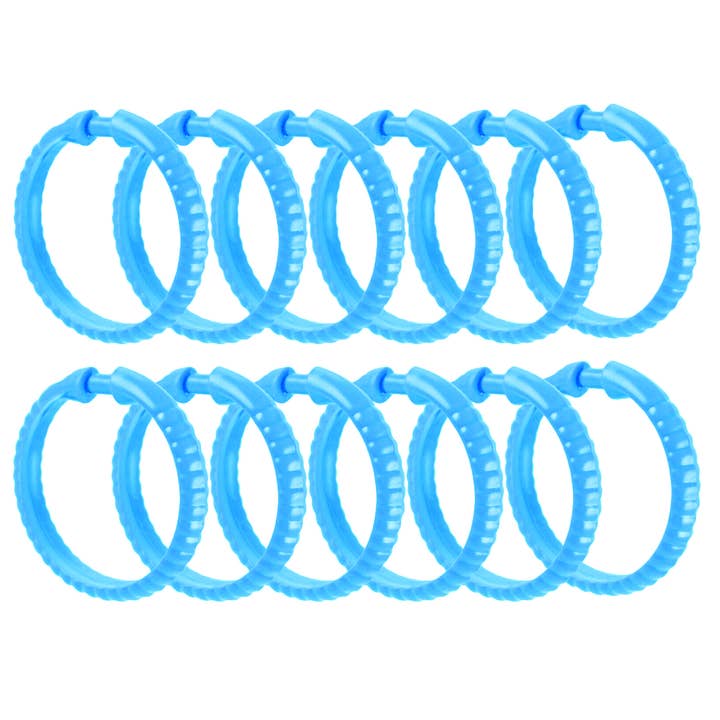 home mart goods - Wholesale Shower curtain rod/hooks - Blue Premium Plastic Shower Curtain Hooks Rings2