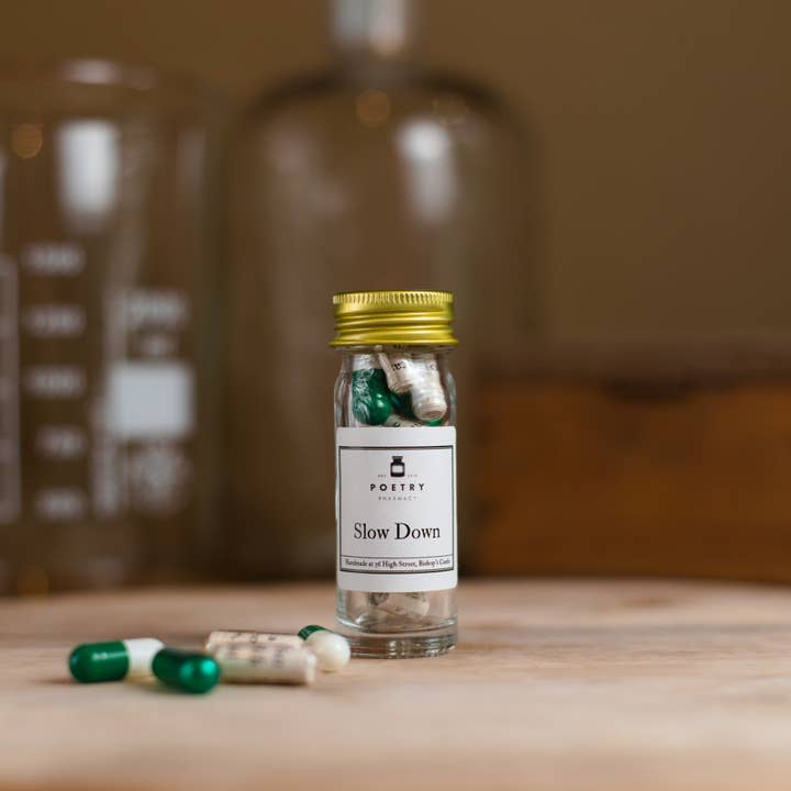 Slow Down - Poetry Pills (Small) for wholesale by Poetry Pharmacy
