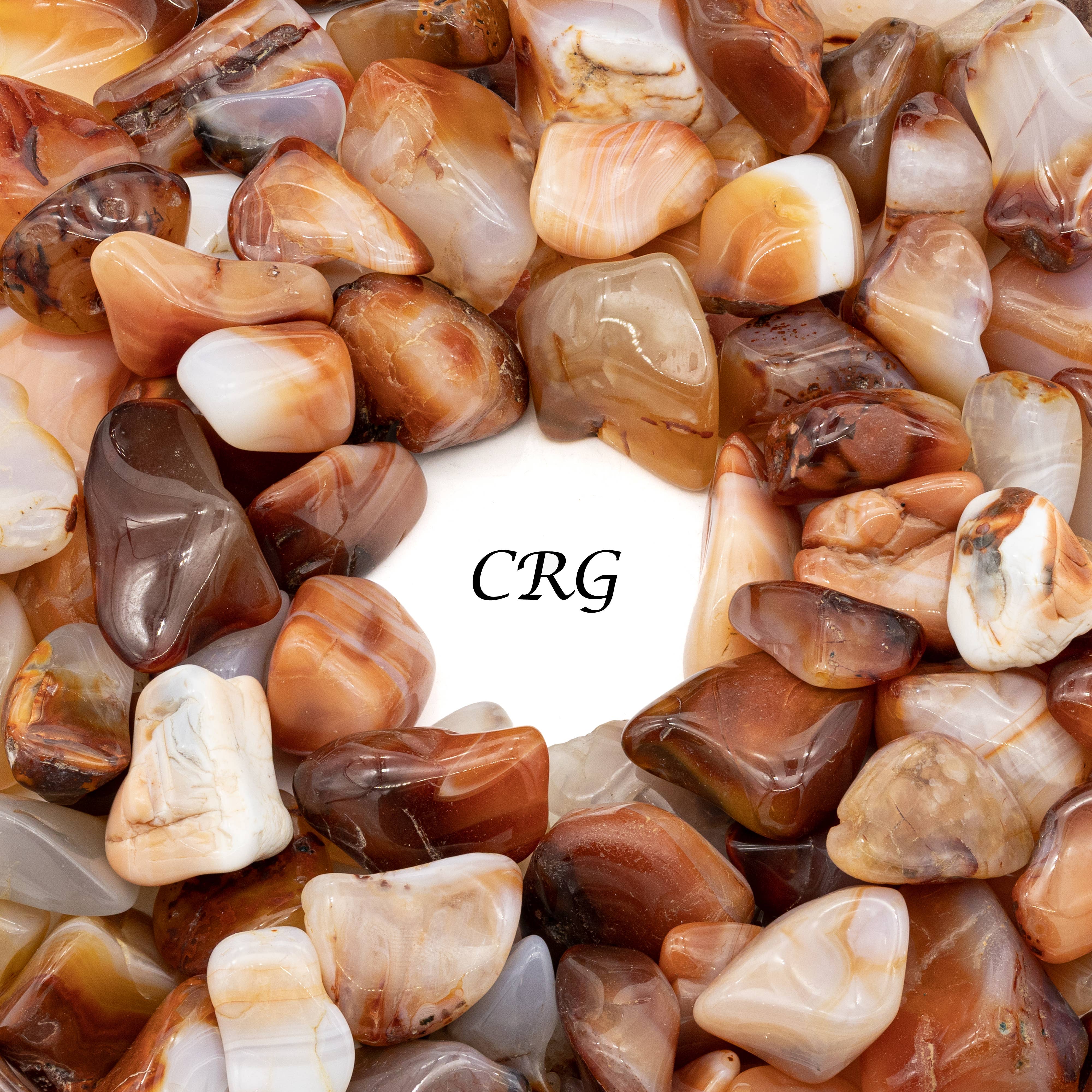 Crystal River Gems LLC - Wholesale Spiritual Stone/Crystal - 1 LB. LOT -  Carnelian Agate Tumbled Gemstones / 1" - 2" Avg2