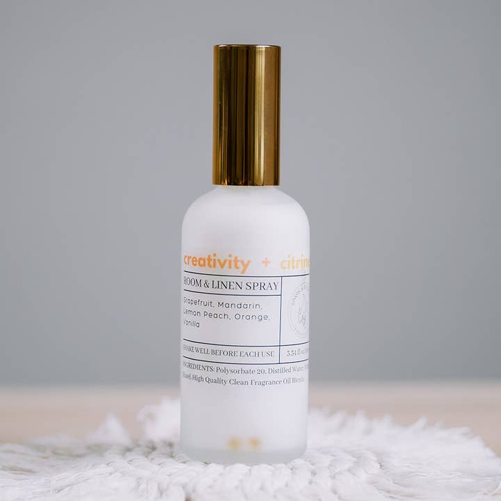 Creativity + Citrine Room & Linen Spray for wholesale by Spark & Stone Co