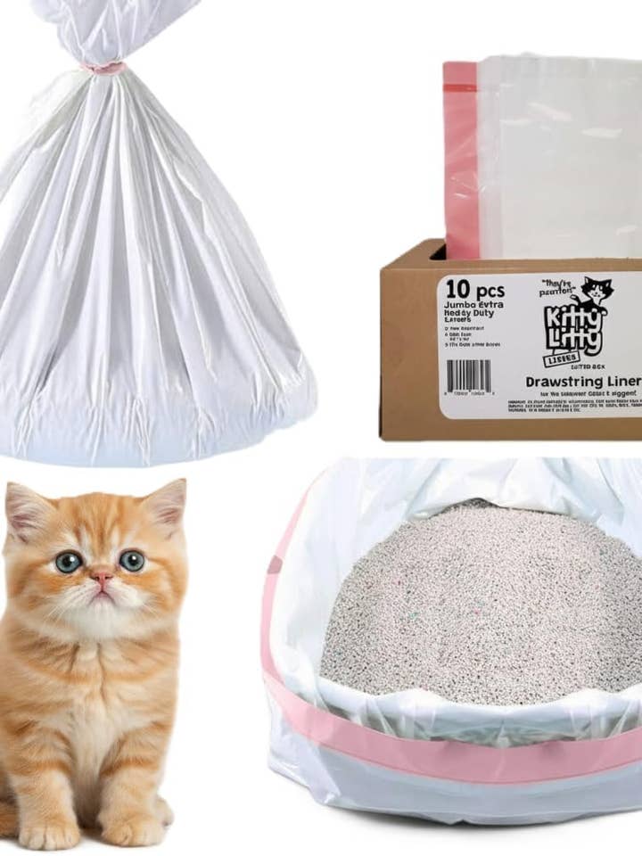 Kitty Litty Heavy Duty Jumbo Cat Litter Box Liners 10 Count for wholesale by Focus Poly | Bark+