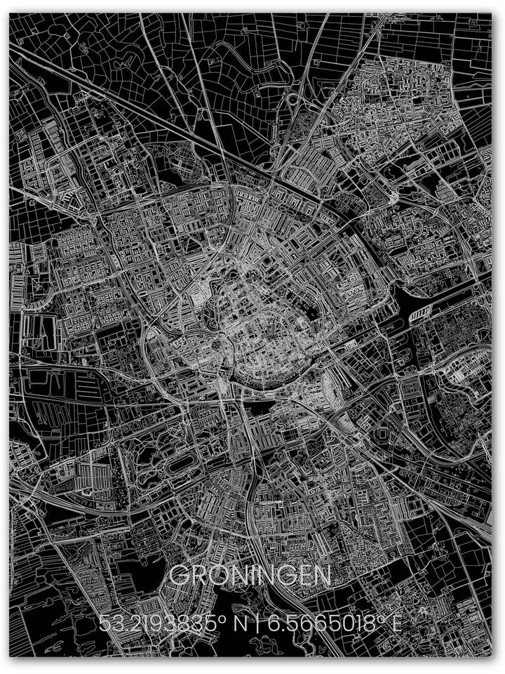 Metal citymap Groningen for engroshandel hos Brandthout.