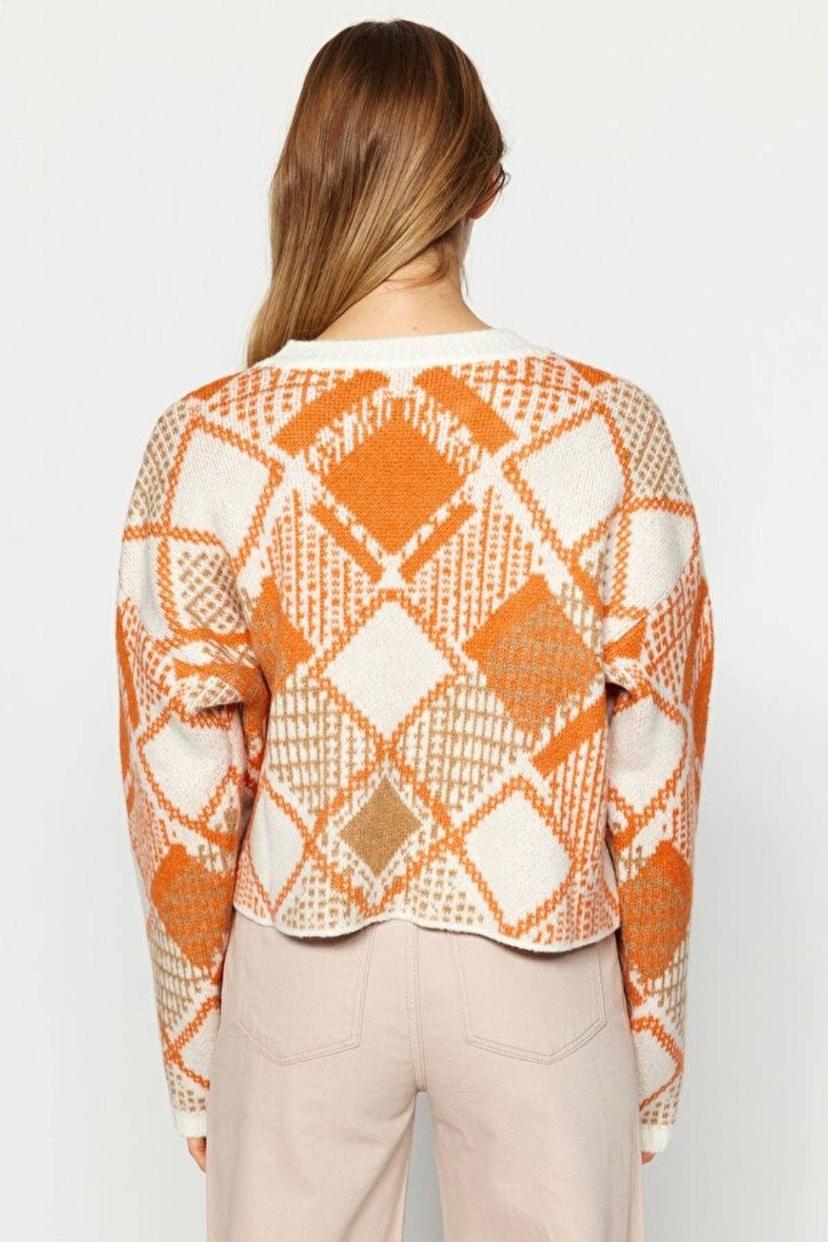 Hoxton Gal – Pulôver - Mulher por atacado – Camisola de Malha com Padrão Argyle e Corte Oversized8