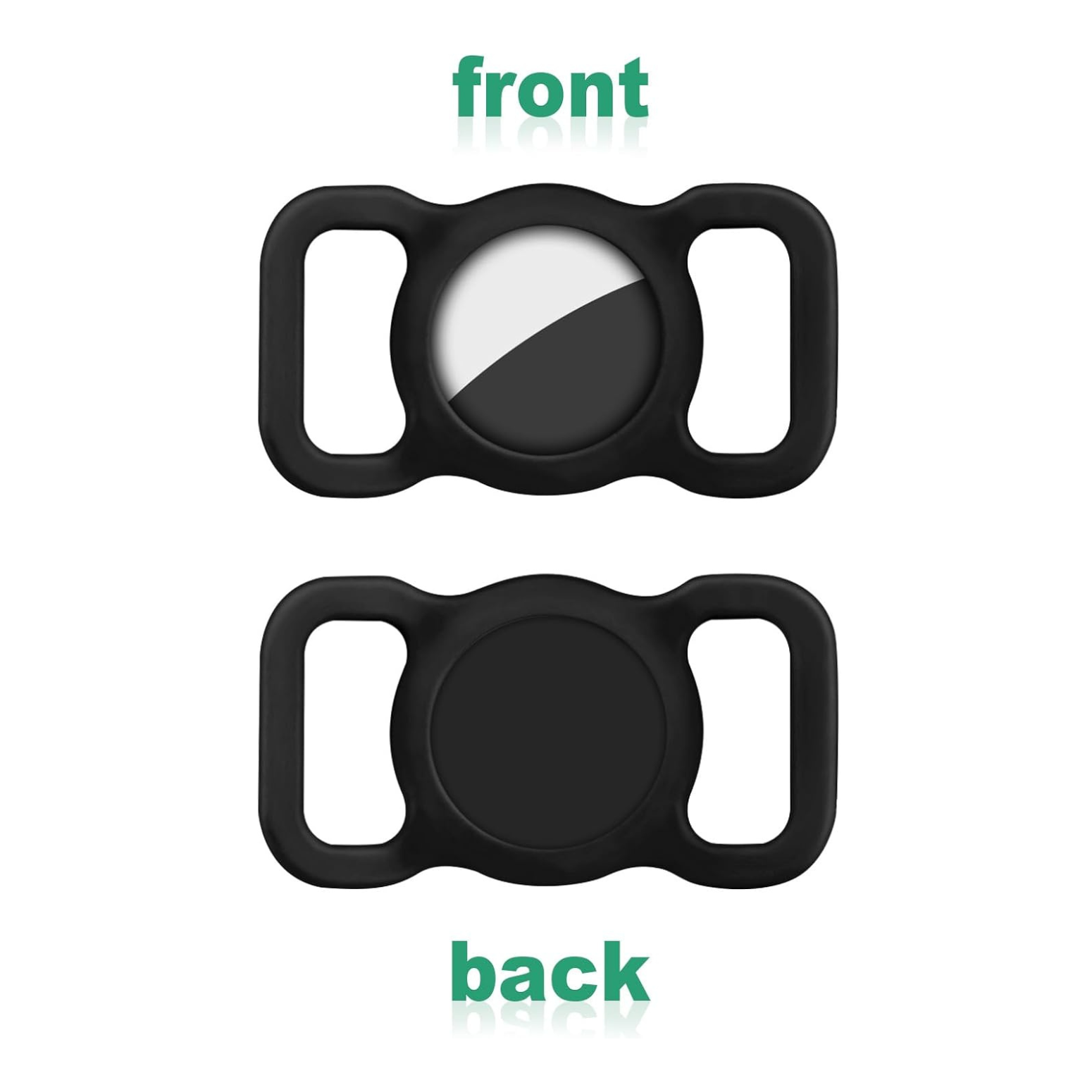 WufWuf - Wholesale Pet Collar - Cat/Dog - WufWuf Pet Silicone AirTag Holder for Cat and Dog Collars, Black5