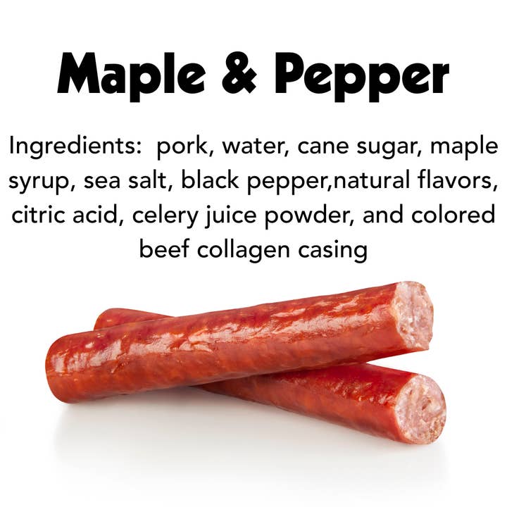Big Fork - Wholesale Jerky - Maple & Pepper Pork Snack Sticks | Keto & Paleo | 0g Sugar5