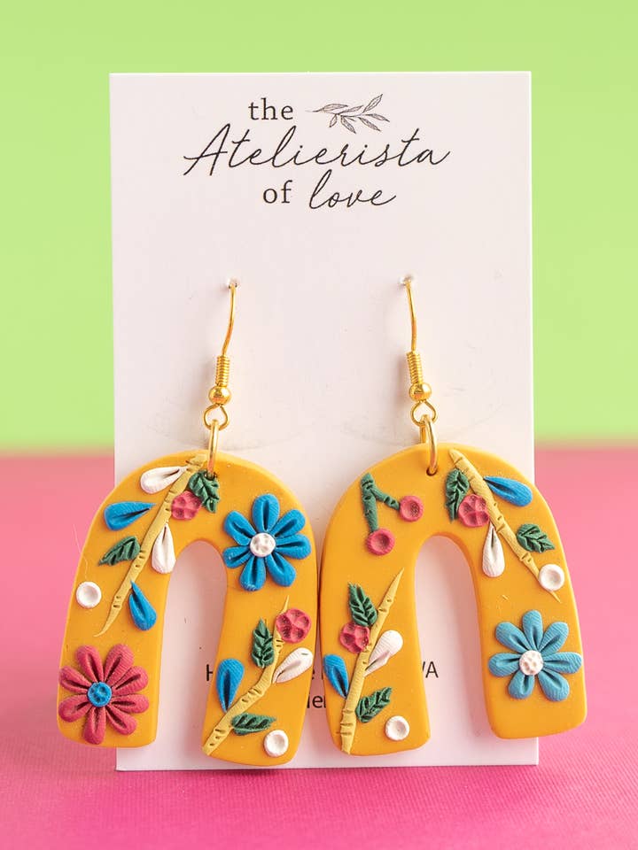 Mustard Floral Print for wholesale by The Atelierista Of Love