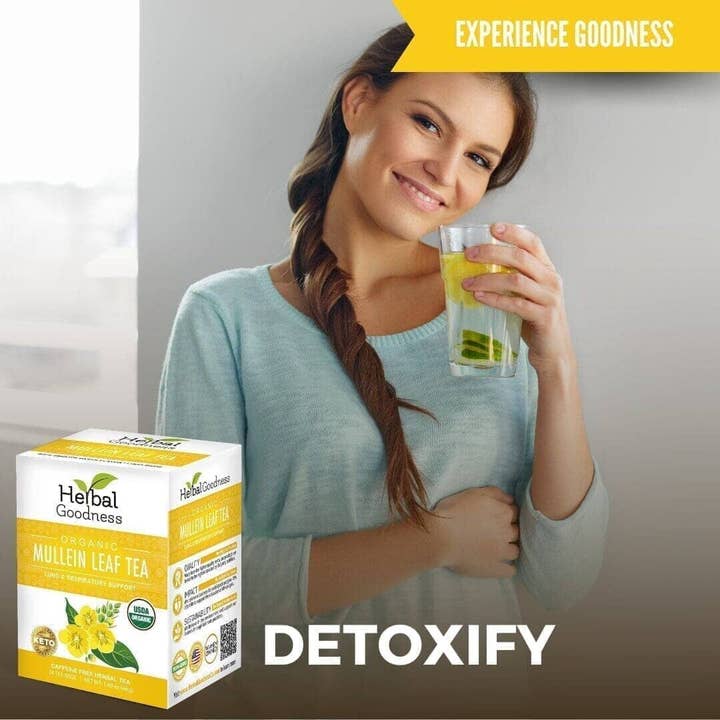Herbal Goodness - Wholesale Health/Detox Tea - Mullein Leaf Tea - Organic 24/2g - Lung & Respiratory Support - Herbal Goodness8