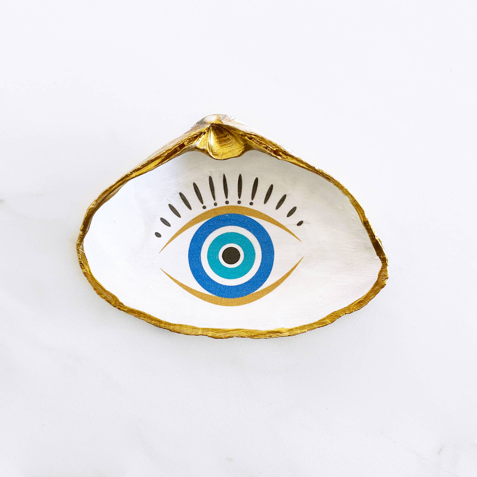 Adori Designs - Wholesale Jewelry Dish - Evil Eye Protection Eye Trinket Clam Shell Ring Dish2