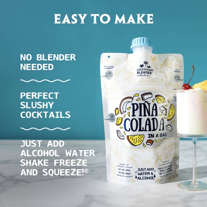 Lieutenant Blender's Cocktail Mixes - Wholesale Cocktail Mix/Syrup - Pina Colada in a Bag® Cocktail / Mocktail Slushie Mixer2