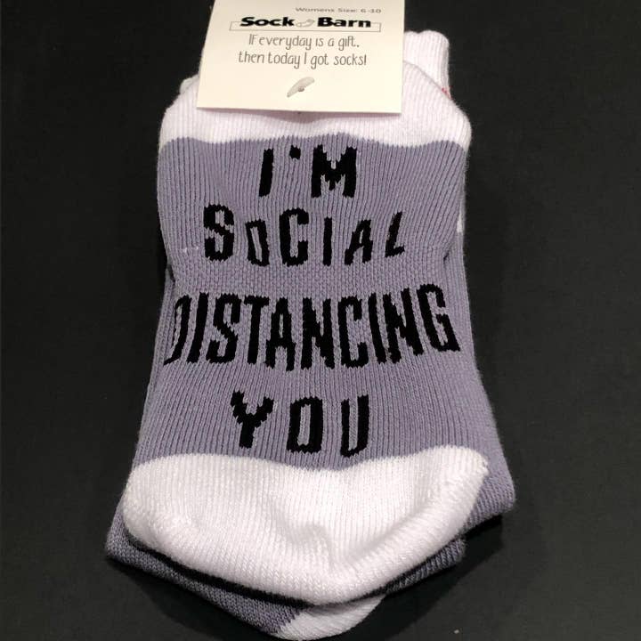 If You Can Read This/I'm Social Distancing You Socks for wholesale by The Sock Barn Canada