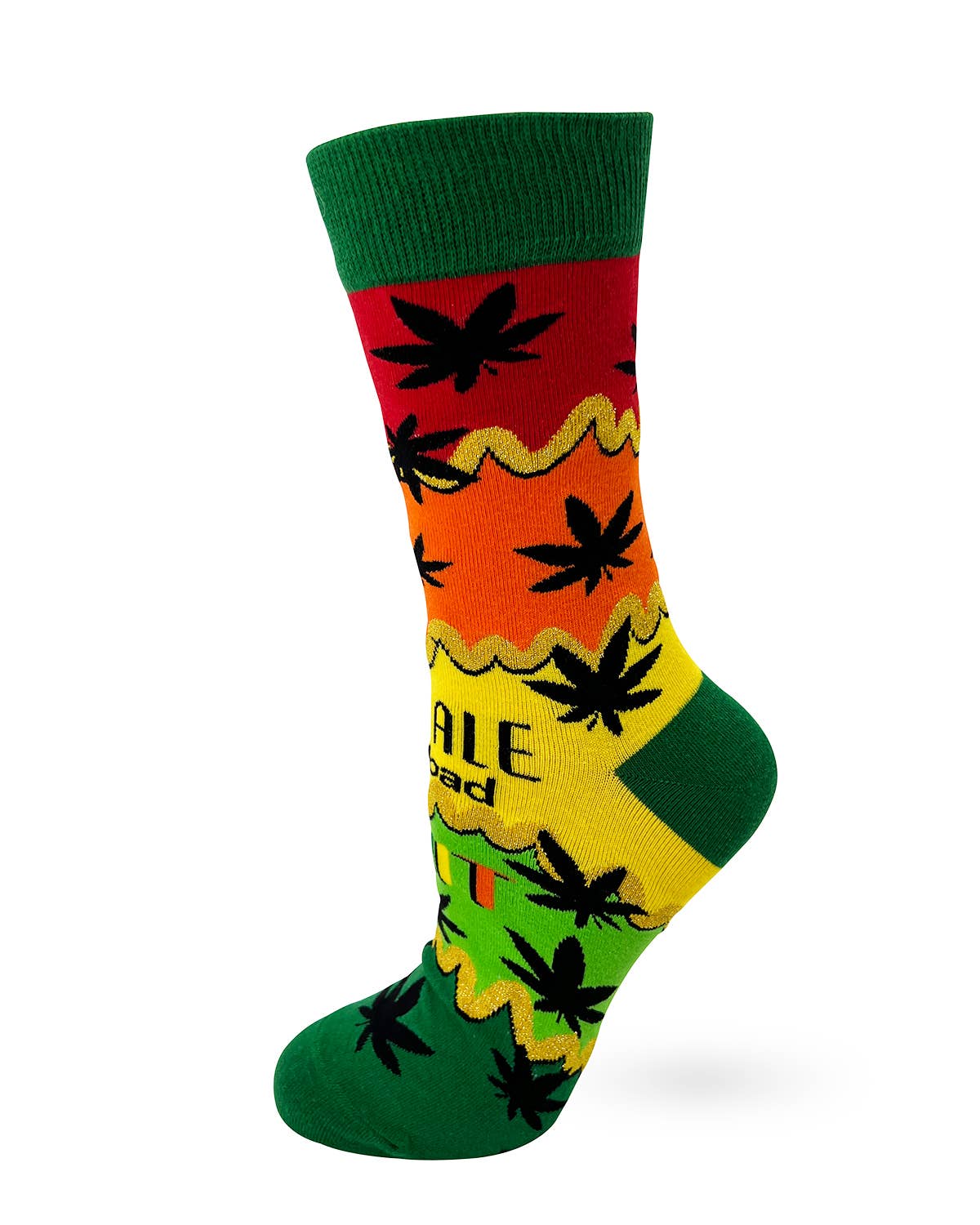 Fabdaz - Vente Chaussettes – femme - Chaussettes femmes « Inhale The Good Shit, Exhale The Bad Shit » avec feuilles de cannabis3