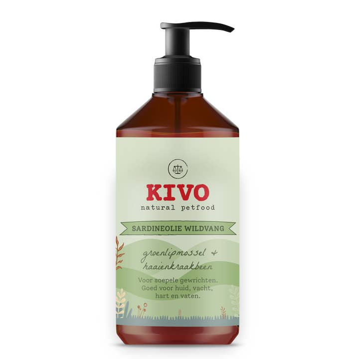 Kivo Petfood - Venta al por mayor Suplemento - Perros - Aceite de sardina: mejillón de labios verdes y cartílago de tiburón