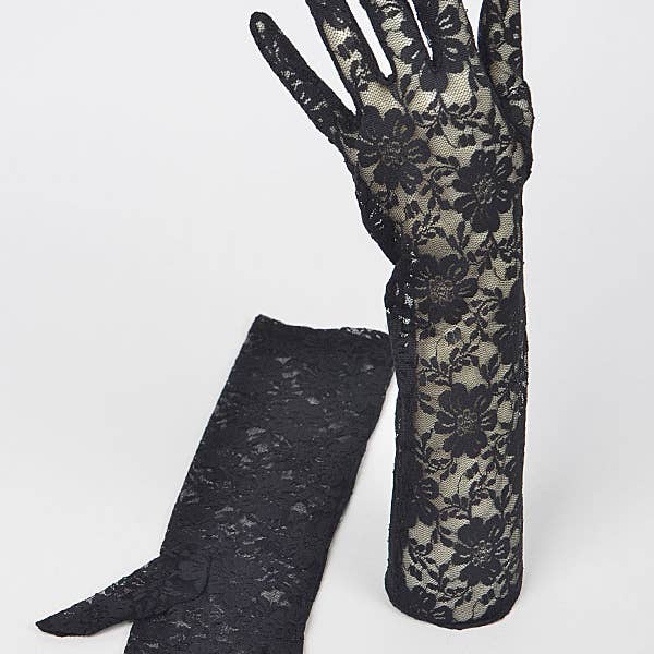 SVART Flower Lace Handskar för wholesale på Faire