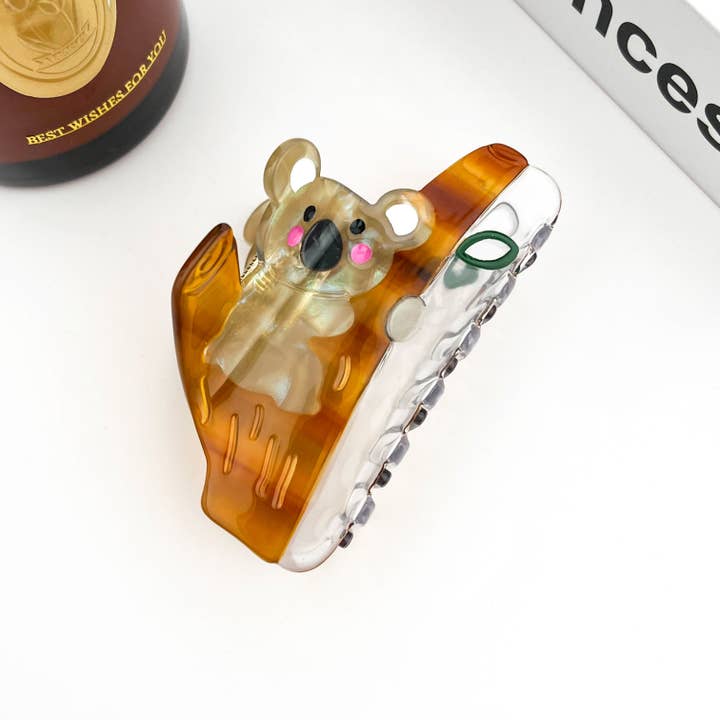 TheDivaSoap - Wholesale Hair Clip - Women's - Acetate Koala Claw Clip Sitting on a Branch1