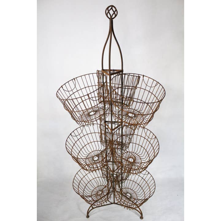Garden Iron And More - Wholesale Basket - Unique Wrought Iron 9 Basket Rack with Hanger for Baskets2