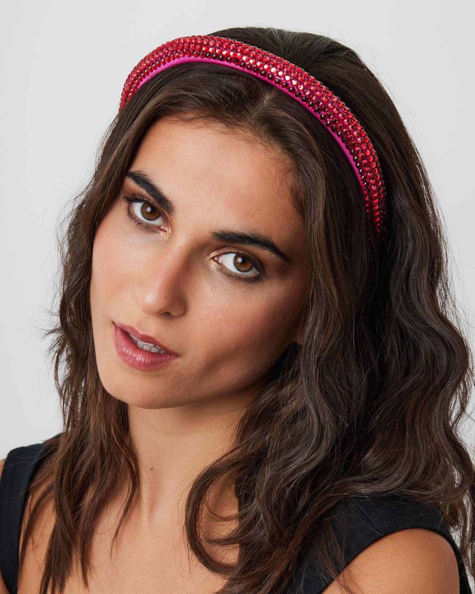 rosa Bandolete Skinny Rhinestone em Rosa para venda a revendedores na Faire0