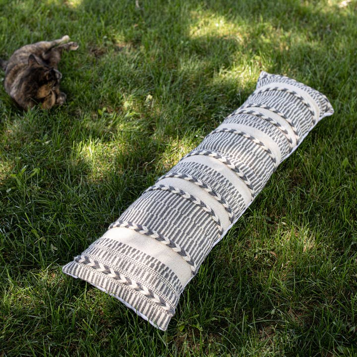 Jadon 12x46 Braided Geometric Outdoor Indoor Filled Pillow for wholesale by Foreside Home & Garden