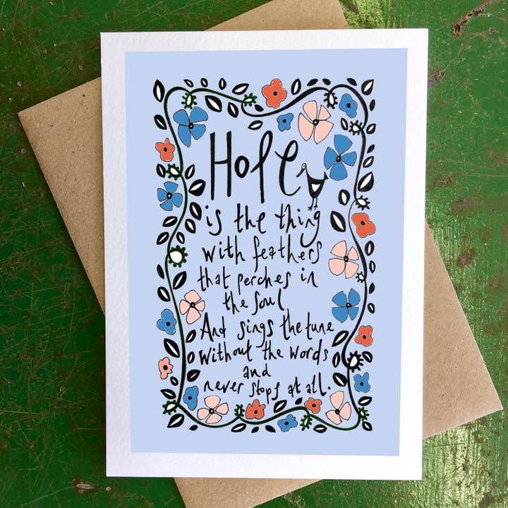 A esperança é uma coisa com penas - Cartão de Saudações Ilustrado por atacado de Hello Magpie