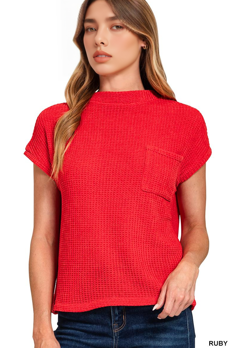 42POPS - Wholesale Pullover-trui - Dames - ._ 0930 Chenille Wafel Korte Mouw Trui SI-269165