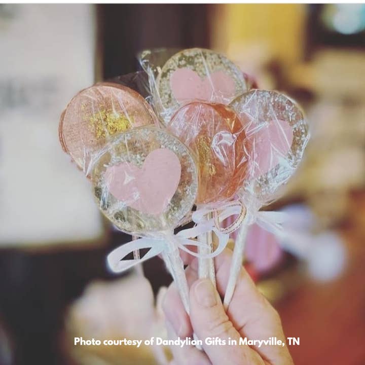 Sweet Caroline Confections – wholesale Klubba – Rosévin Sparkle Lollipops, Rosévin smak, 10/Case-Vegan