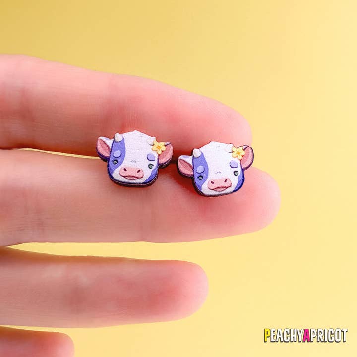 Niedliche Holstein-Kuh-Ohrringe für den Großhandel von PeachyApricot