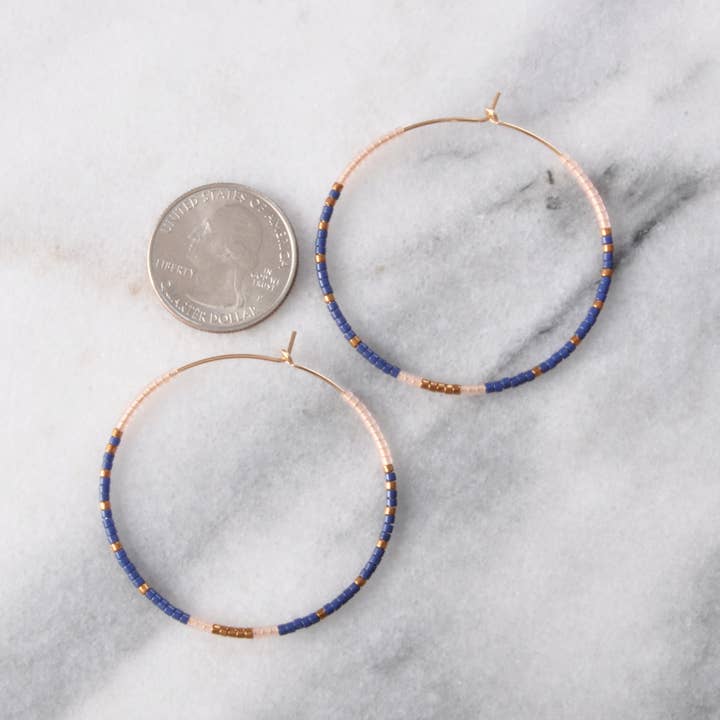 Libby & Smee - Vendita all'ingrosso Orecchini a cerchio - Cerchi dorati con minuscole perline in vetro7