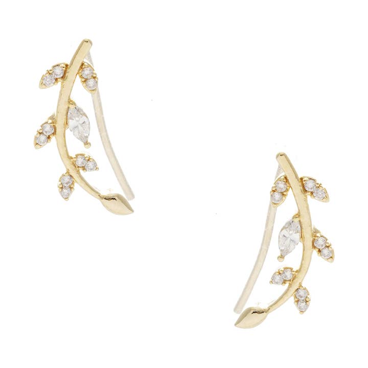 CZ Gold Dipped Ear Crawler for wholesale by Fashion City