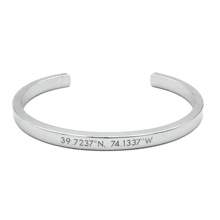 Custom Engraved Silver Cuff for wholesale by True Story