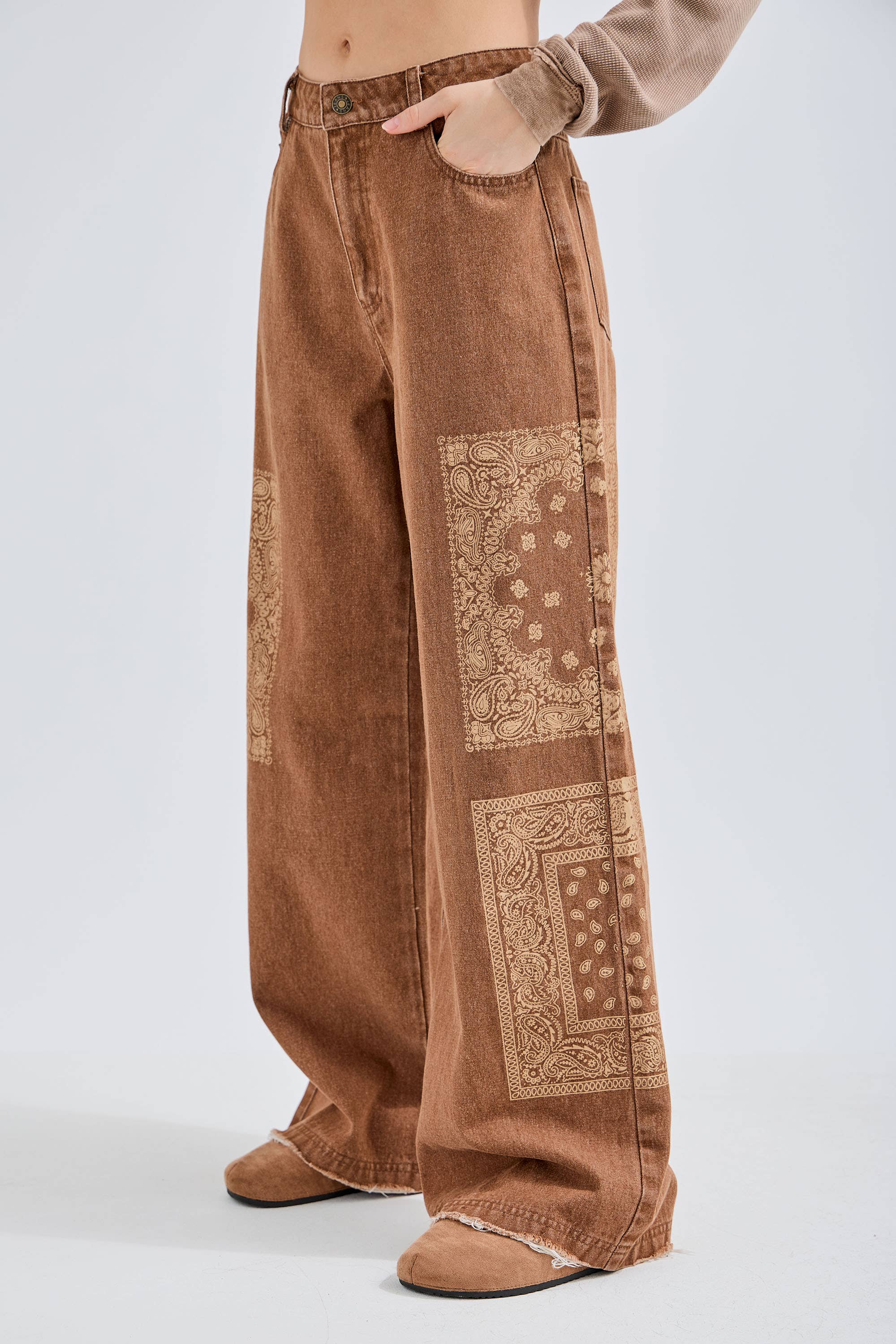 J.Her - Wholesale Jeans - Women's - Bandana Printed Boho Magic Stretchy Jeans DC53713