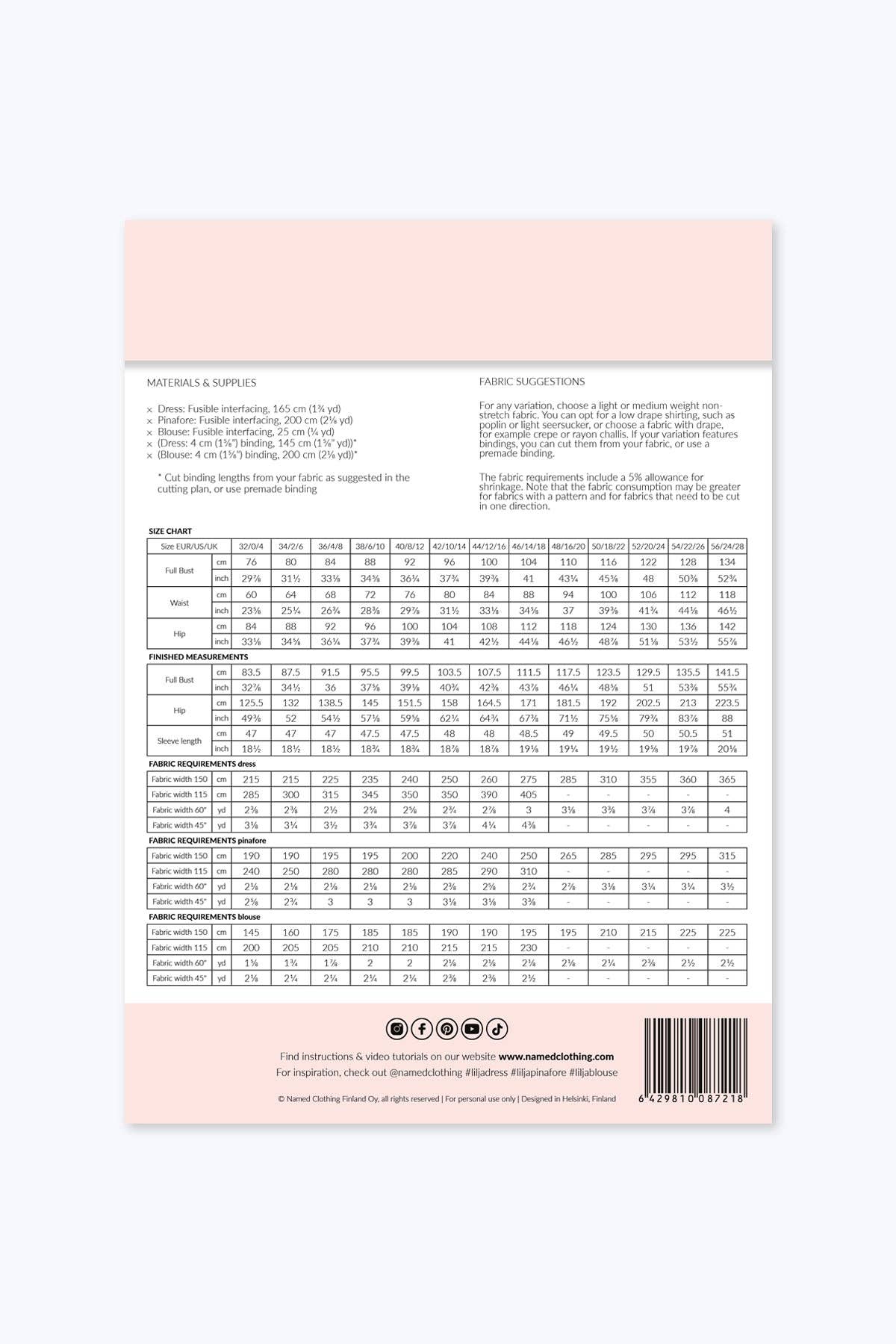 Named Clothing Finland Oy - Wholesale Craft Sewing Kit - Lilja dress, pinafore & blouse17