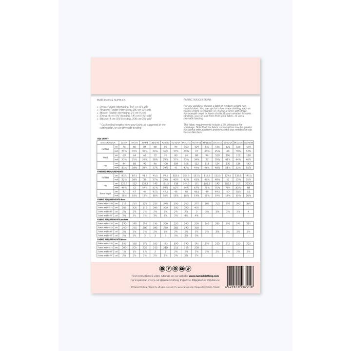 Named Clothing Finland Oy - Wholesale Craft Sewing Kit - Lilja dress, pinafore & blouse17