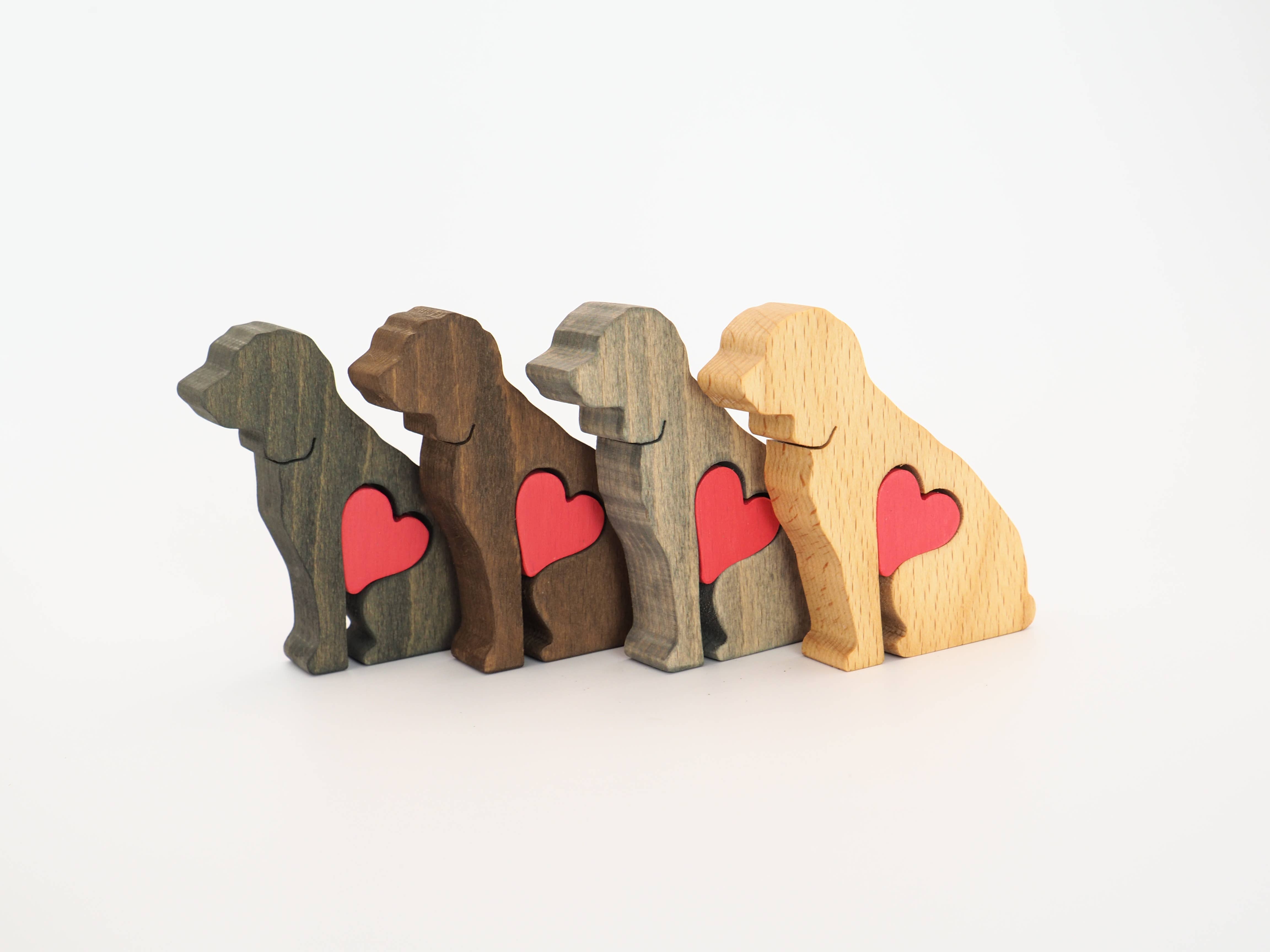 Wood Metamorphosis - Wholesale Decorative Figurine - Wooden Dog Decorative Figurine Starter Pack - LARGE3