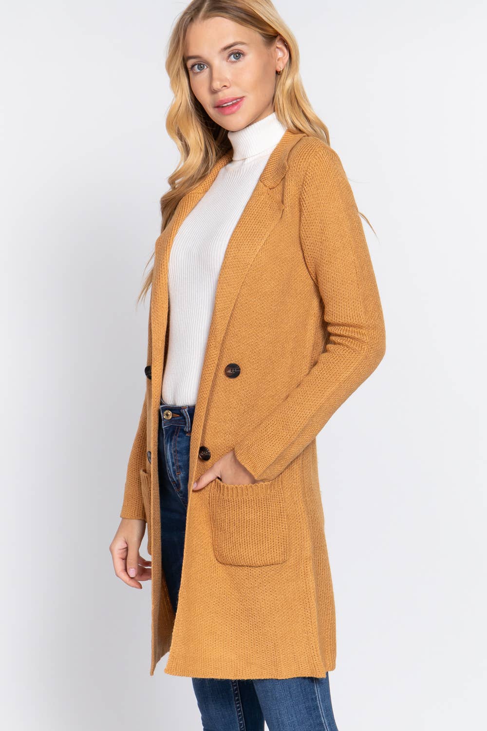 42POPS - Wholesale Peacoat - Dames - ,,._ Getailleerd Dubbelknoops Vestjas Cardiganjas8