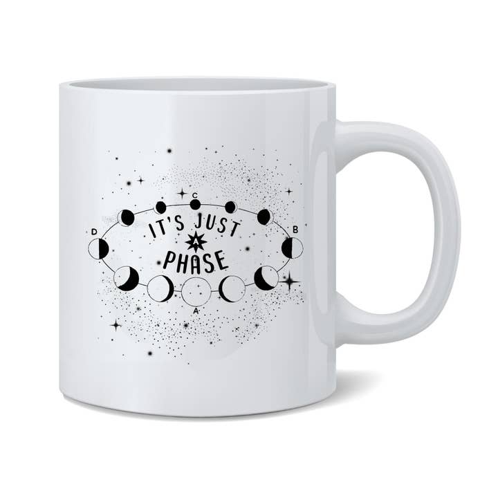 Det er bare en fase fuldmåne Lunar Funny Cute Coffee Mug 11oz for engroshandel hos Gotham Gifts