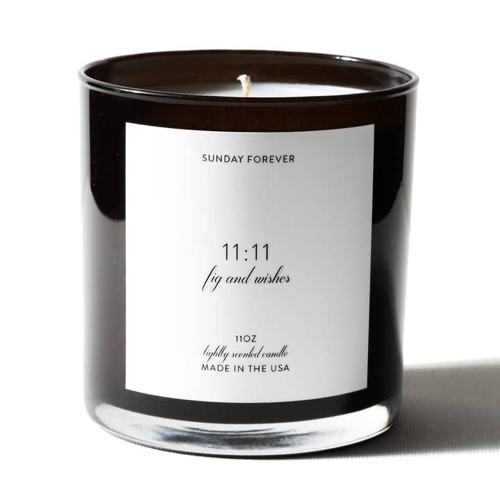 11 11 Luxury Candle with Deep Fig and White Woods for wholesale by Sunday Forever