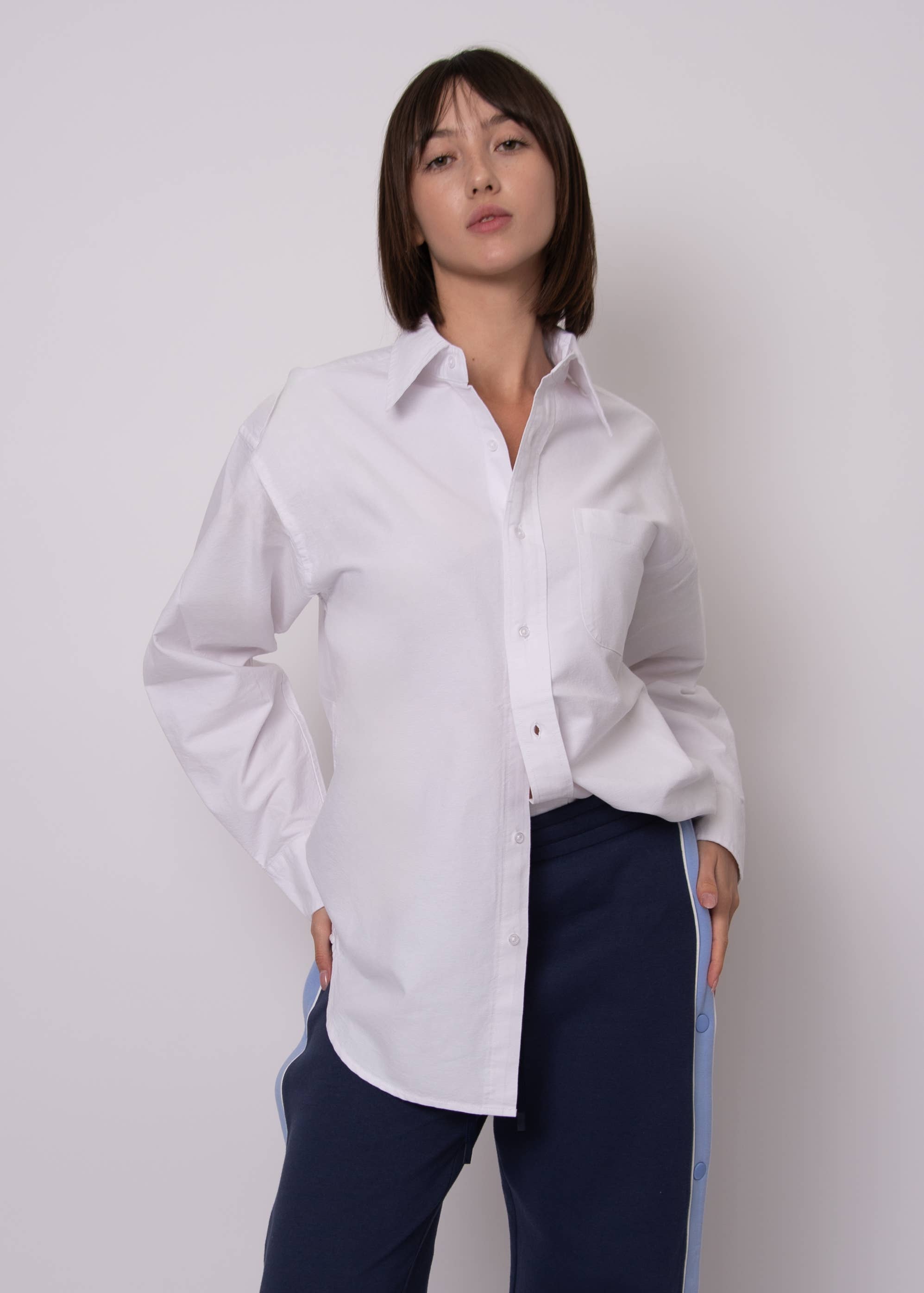 RD Style - Wholesale Button Down Shirt - Women's - PADME OXFORD LS SHIRT- 57W156S2
