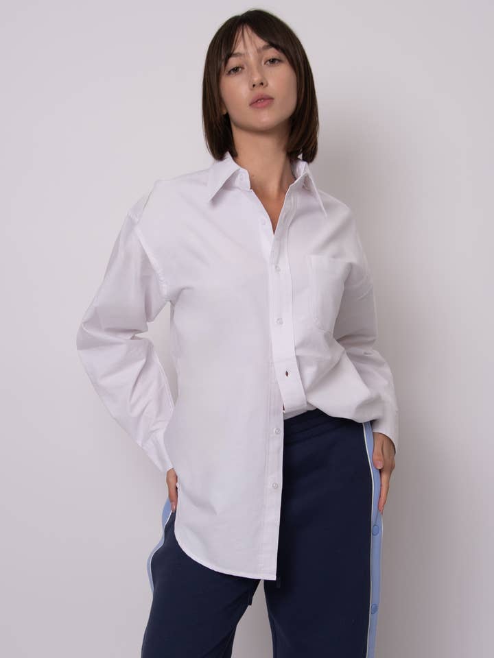RD Style - Wholesale Button Down Shirt - Women's - PADME OXFORD LS SHIRT- 57W156S2