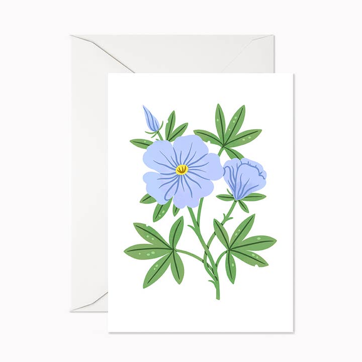 Linden Paper Co. - Wholesale Stationery/Notecard Set - Blue Wildflower | Mini Card | Boxed Set of 80