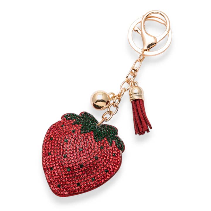 Crystal Strawberry Key Chain for wholesale by LA Jewelry Plaza