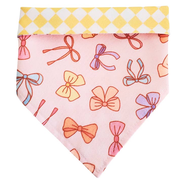 Pink Bow - Reversible Dog Collar Bandana for wholesale by Charlie & the Hound