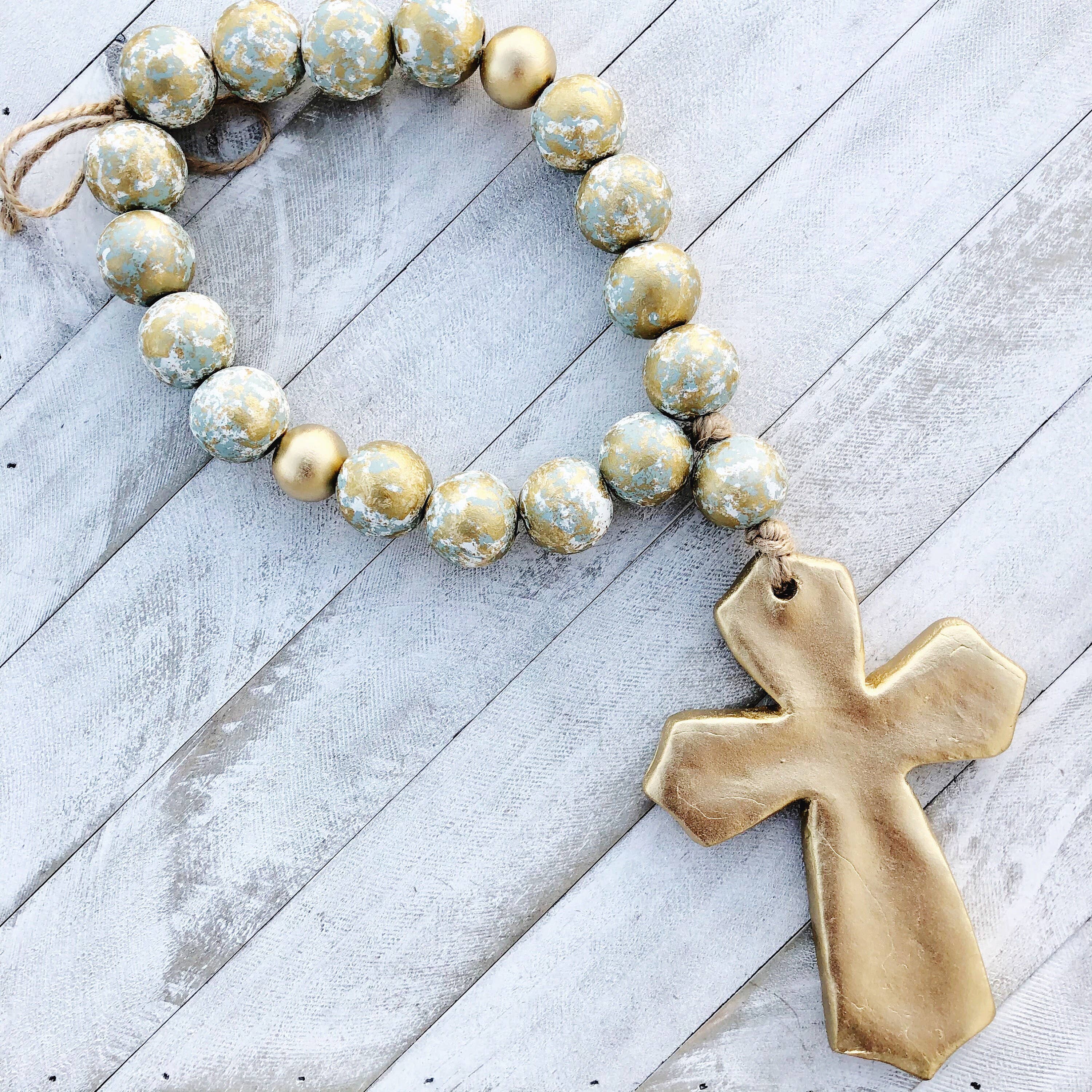 Place of Grace Designs - Wholesale Decorative Tabletop Object - Blessing Beads With Cross (Large)1